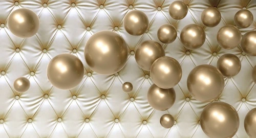 3D, шары, геометрия, пуговицы, кожа, объемные, золотистые, бежевые