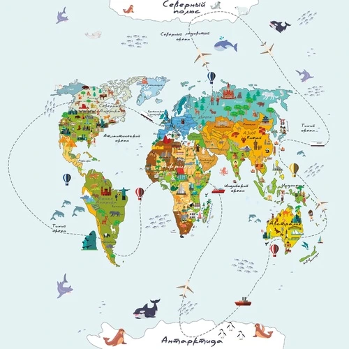 карты, яркие, в детскую комнату