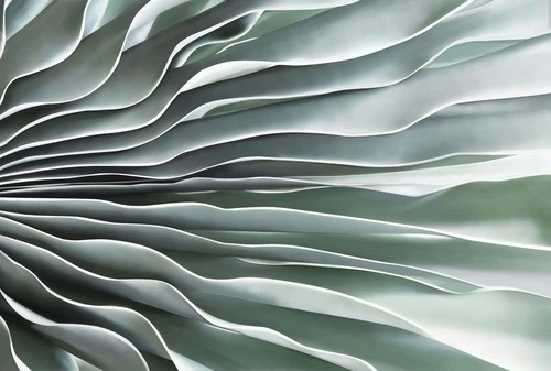 Абстракция, волны, линии, текстура, 3D, зелёные, серые, декоративные, градиент, минимализм, современные, динамика, поток, рельеф
