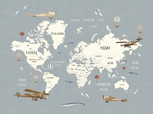 карты, в детскую комнату, серые, белые