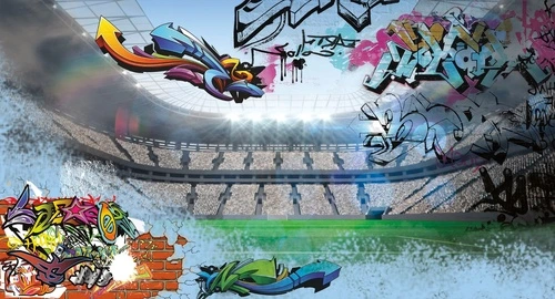 детская, граффити, стадион, в детскую комнату, в комнату подростка, в комнату мальчика