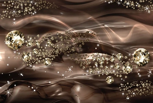 бриллианты, коричневые, золотые, блеск, гламур, абстракция, роскошь, сияние, 3d