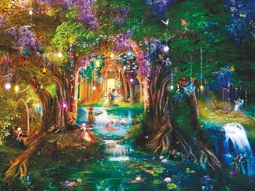 сказочный лес, в детскую комнату, яркие, сказка