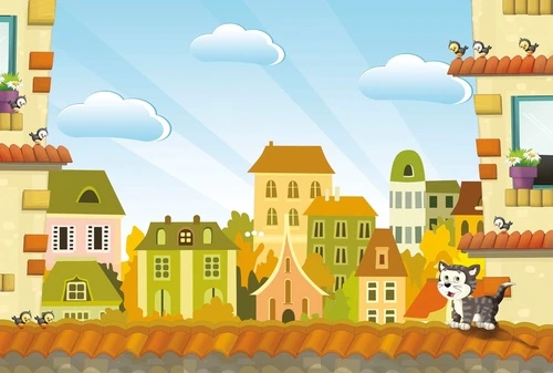 городок детский, желтые, в детскую комнату