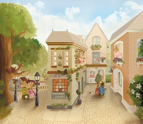 детский городок, городок, светлые, бежевые, в детскую комнату