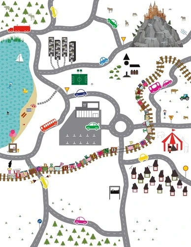 карта дорог, дороги, в детскую комнату