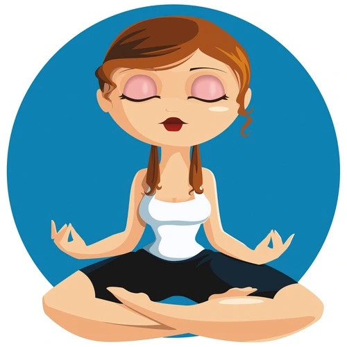 йог, аниме, девочка в медитации