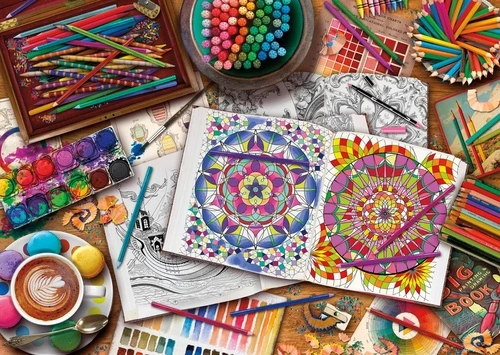 детский стол, в детскую комнату, цветные карандаши, краски, разноцветные