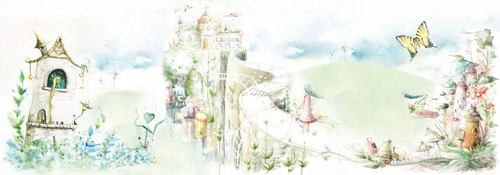 город, в детскую комнату, детские обои город, обои фрески детский город, замок