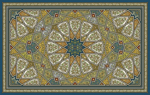 ковёр, восточные, геометрические, симметричные, орнамент, классические, традиционные, изумрудные, жёлтые, зелёные, узорные, арабские