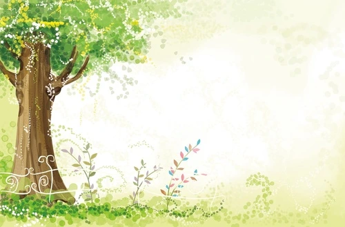 дерево, поляна, в детскую комнату