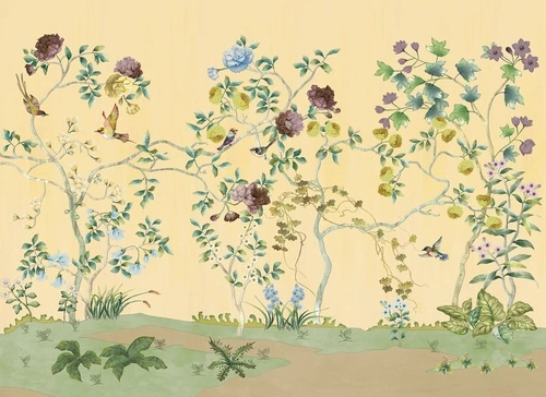 птицы, цветы, деревья, китайские, нежные, весенние, пастельные, ботанические, флористические, акварельные