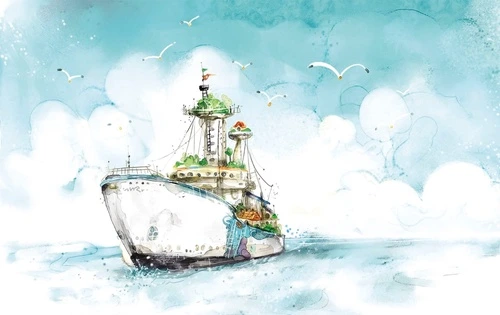 детские, море, корабль, в детскую комнату