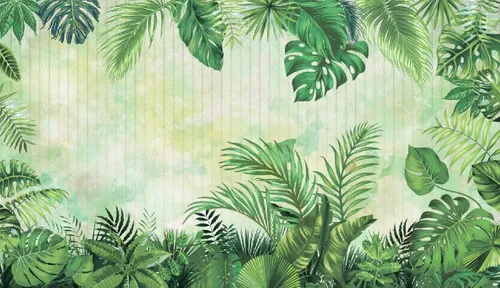 линии, пальмовые, тропические, листья, монстера, зеленые, полосы, растения
