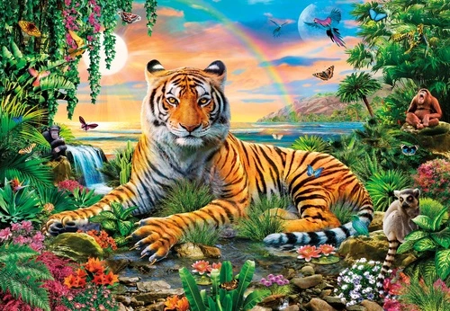 тигр, обои дикие животные, в детскую комнату, обои с тигром, картинки с тигром