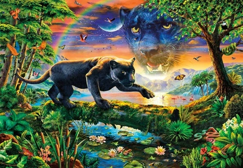 пантера, черная пантера, обои звери, черные обои животных, в детскую комнату, с пантерой, обои с пантерой