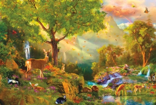 звери, обои звери, косуля, в детскую комнату, с косулями