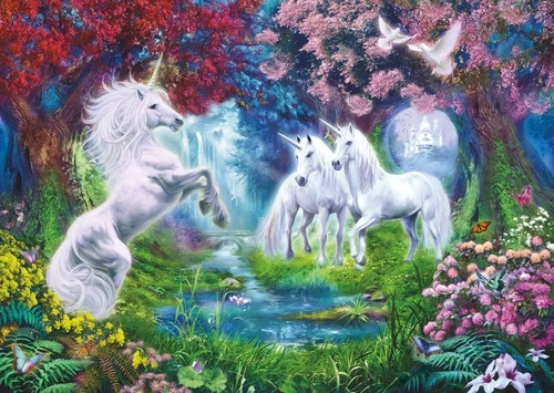 единороги, белые, яркие, сад, детские, в детскую комнату