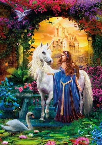 единорог, принцесса, лебедь, сказочно красивые обои, детские, в детскую комнату