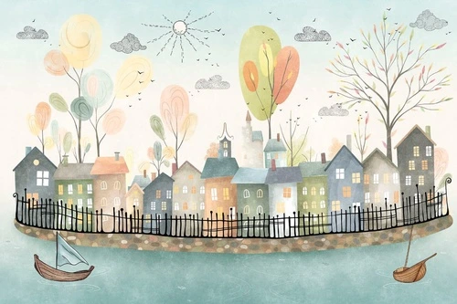 детские, в детскую комнату, детский городок, голубые