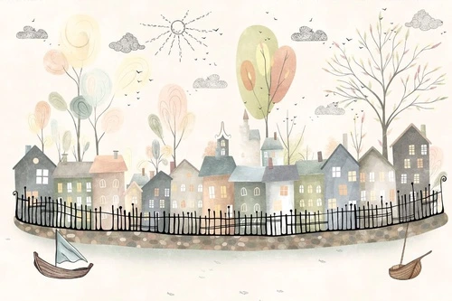 детские, в детскую комнату, детский городок, кремовые