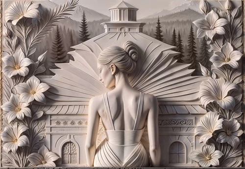 ЗД, современные, обои девушка, обьемные обои, обои рельефные, барельеф