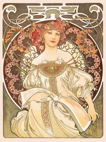 люди, картины, девушка, бежевые, гармония, девушка в цветах, орнамент 