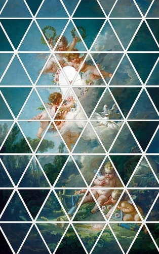 люди, витраж, картины, ангелы, бирюзовые