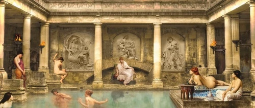 люди, картины, живопись, обнаженные, голая девушка, баня, девушки в бане