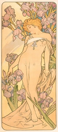 люди, картины, живопись, девушка, рыжие, абрикосовые, ирисы