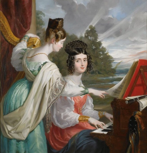 люди, картины, живопись, классика, девушки, салонная живопись, зеленые, красные