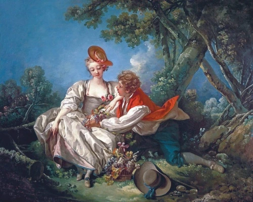 люди, картины, классика, живопись, мужчина и женщина, голубые, красные, белые