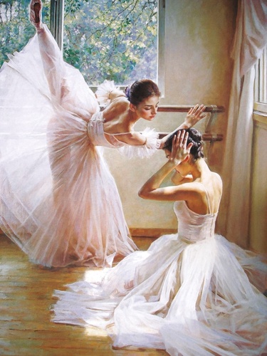 балерина, люди, картины, классика, живопись, белые, балерины