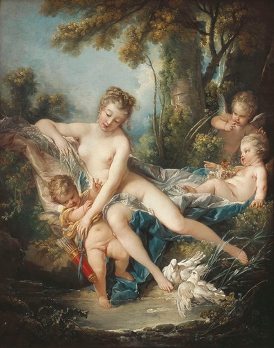 люди, картины, живопись, классика, салонная живопись, девушка, с ангелами, белые голуби