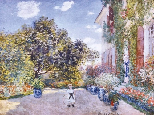 дворик, живопись, картины, голубая, улочки, импрессионизм