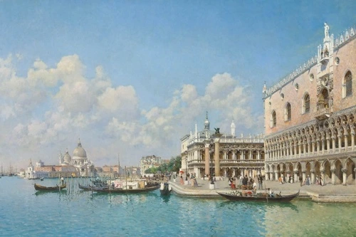 венеция, вид на залив венеции, картины, живопись