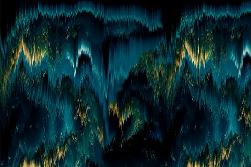 северное сияние, сияние, синий, яркий, золото, темный, градиент