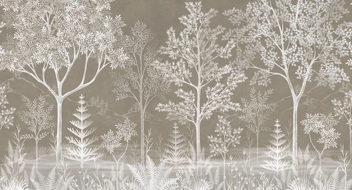 деревья, кусты, трава, листья, папоротники, светло-коричневый