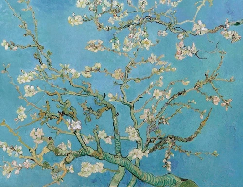 картины, живопись, живописные, ветки, синие, белые