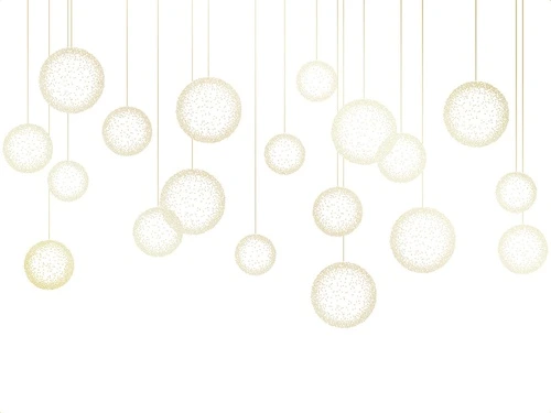 графика, обои с золотым рисунком, линии, золотые линии, золотые шары, шары на нитках