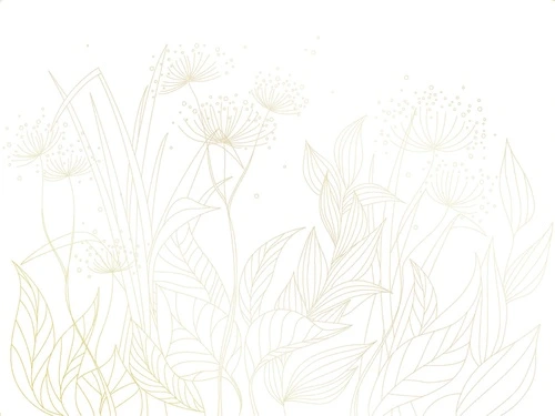 графика, обои с золотым рисунком, линии, золотые линии, трава, растения, листья