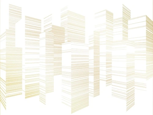 графика, обои для стен с золотом, линии, золотые линии, сити, город