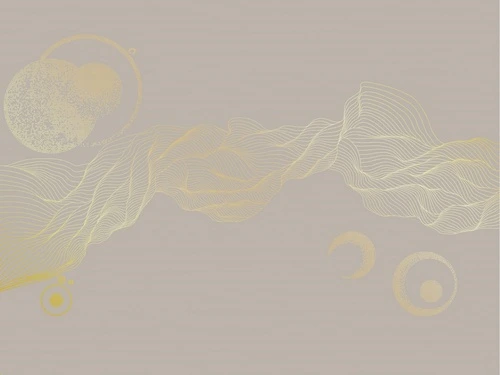 графика, линии, золотые линии, обои с золотыми линиями, вуаль, шары, бежевые, серые