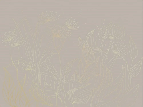 графика, золотые линии, обои с золотыми линиями, обои с золотым рисунком, трава, листья, бежевые, серые