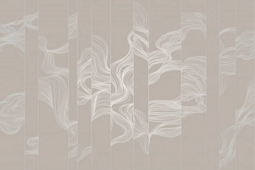 графика, линии, обои с серебром, обои с серебром для стен, обои светлые с серебром, волны, бежевые, серая