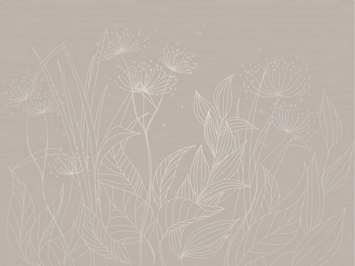 графика, линии, обои с серебром, обои с серебром для стен, обои светлые с серебром, трава, листья, бежевые, бежевая, серая