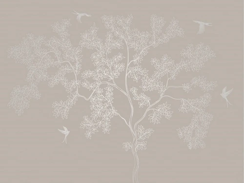 графика, линии, обои с серебром, дерево, бежевые