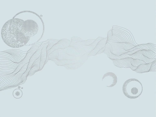 графика, линии, с серебром, голубая, вуаль, шары