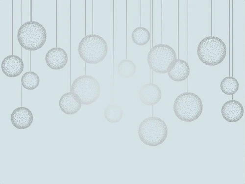 графика, линии, серебряные, голубая, с серебром, шары, вертикальные линии