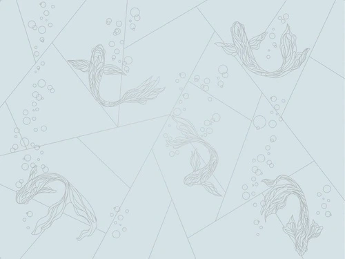 графика, линии, серебро, голубая, рыбы